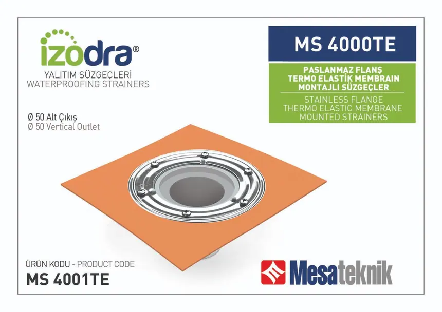 MS 4000TE Termo Elastik Örtü Paslanmaz Flanş Montajlı Süzgeçler