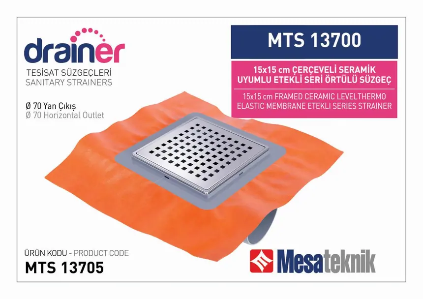 MTS 13700 Etekli Serisi Paslanmaz Çerçeveli Örtülü 15 cm
