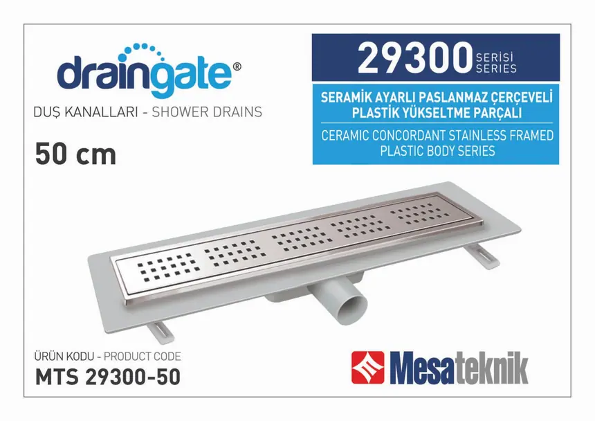 MTS 29300 Seramik Ayarlı Paslanmaz Çerçeveli Plastik Yükseltme Parçalı