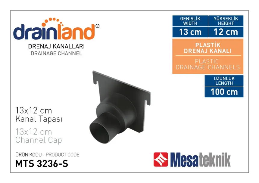 MTS 3235-S Genişlik 130 mm Derinlik 120 mm Uzunluk 100 cm Siyah Renk
