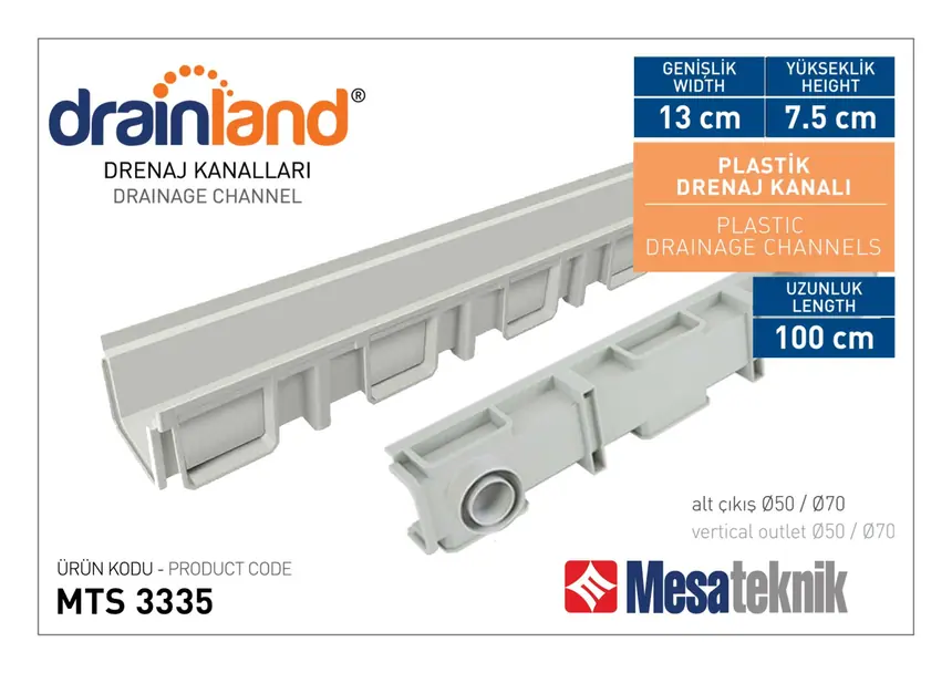 MTS 3235 Genişlik 130 mm Derinlik 120 mm Uzunluk 100 cm