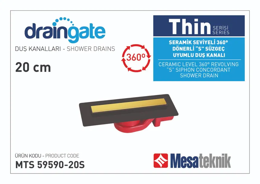MTS 59590S Thin Serisi 360º Dönerli S Süzgeç Uyumlu Siyah Gövde