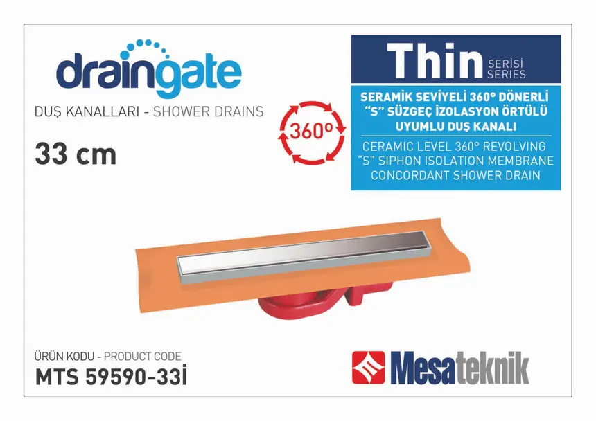 MTS 59590I Thin Serisi 360º Dönerli S Süzgeç Uyumlu Izolasyon Ortülü