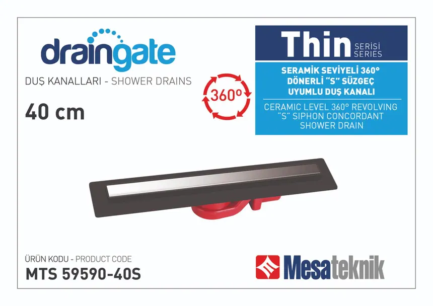 MTS 59590S Thin Serisi 360º Dönerli S Süzgeç Uyumlu Siyah Gövde