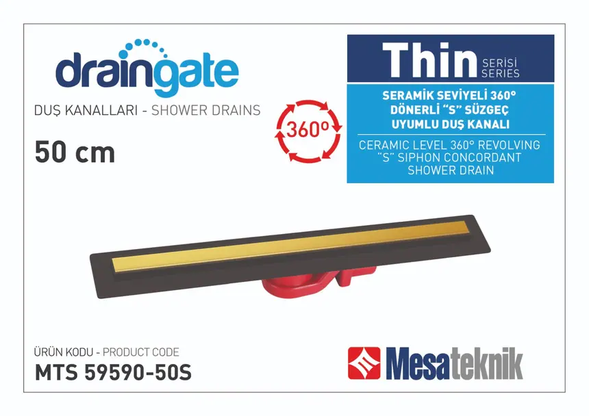 MTS 59590S Thin Serisi 360º Dönerli S Süzgeç Uyumlu Siyah Gövde