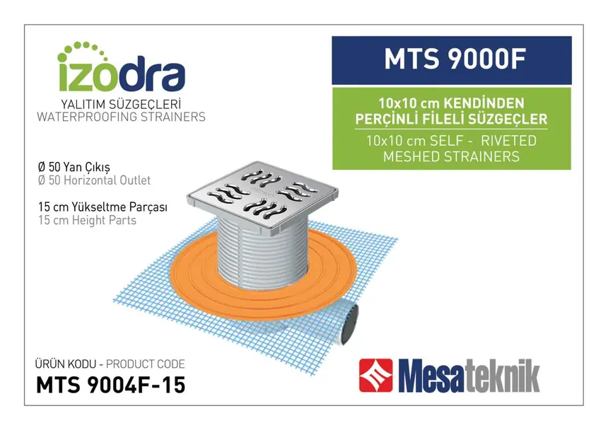 MTS 9000F Kendinden Percinli Fileli Suzgec Sistemleri 10 cm