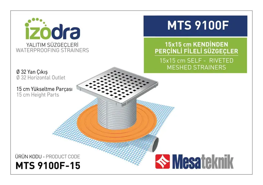 MTS 9100F Kendinden Percinli Fileli Suzgec Sistemleri 15 cm