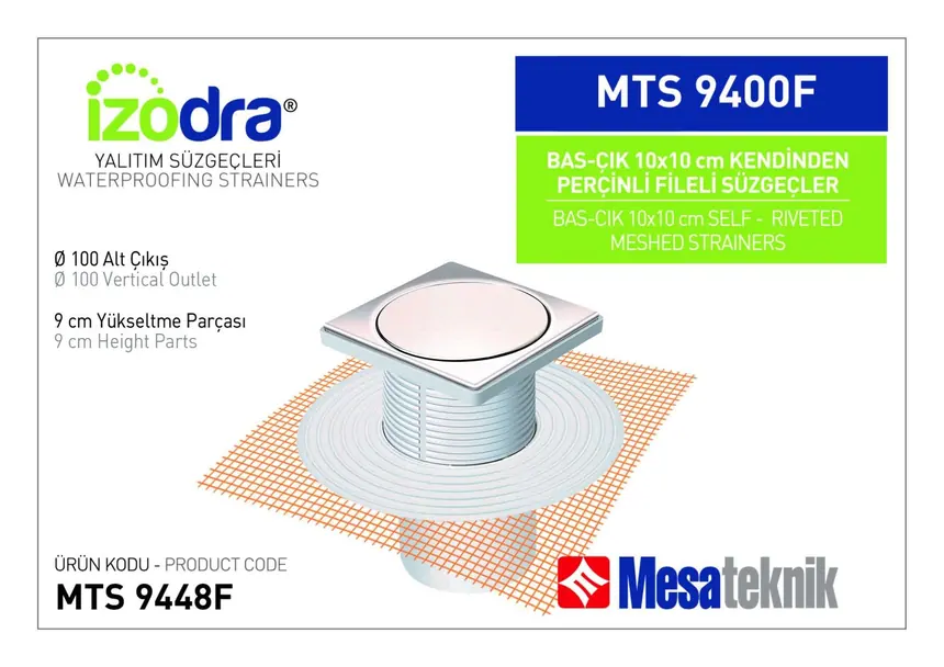 MTS 9400F Kendinden Percinli Fileli Suzgec Sistemleri 10 cm BasÇık