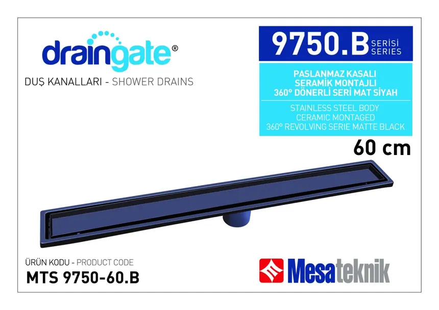 MTS 9750.B Seramik Montajlı 360º Dönerli Seri - Mat Siyah Kaplama